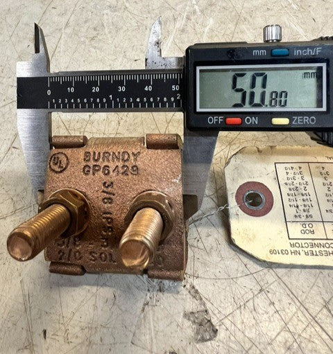 Burndy GP6429 Mechanical Copper Grounding Connector 3/8" IPS 3/8-3/4 2/0