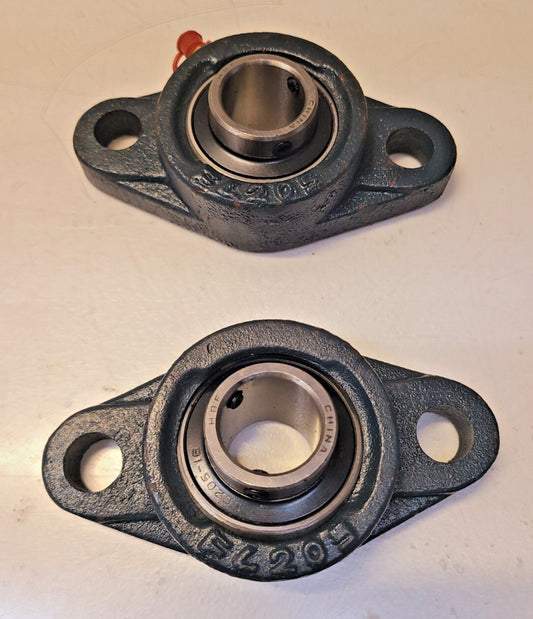 2 Quantity of HBF 2-Bolt Flange Bearings 1" FL205 | UC205-16 (2 Qty)