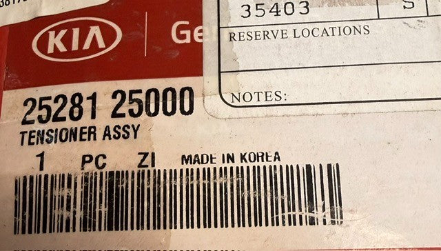 Kia Drive Belt Tensioner Assembly 25281-25000 Automatic Serpentine Auto Unit