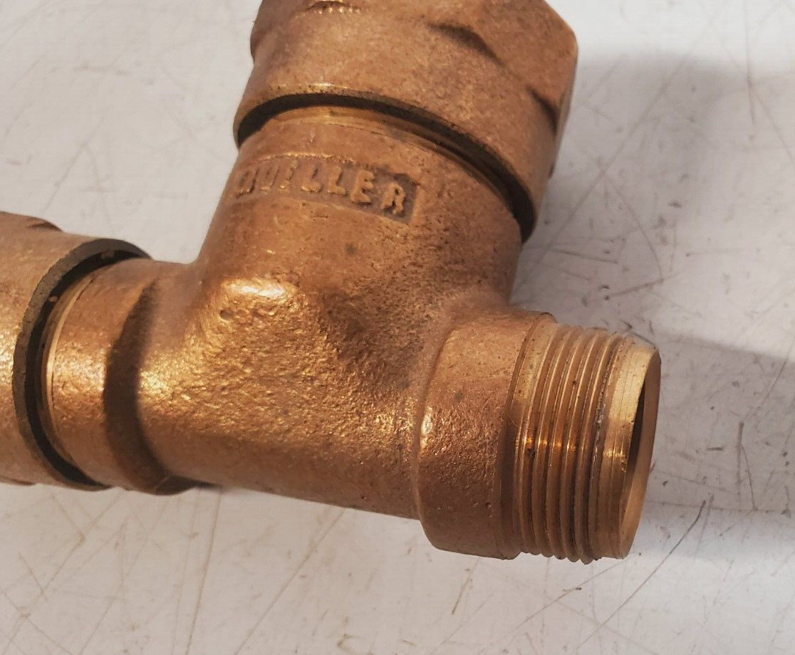 2 Qty. of Mueller Brass Service Tee 110 CTS Ends 3/4 x 3/4 x 1 | H-15381 (2 Qty)