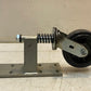 Heavy Duty Spring Loaded Gate Caster 6" Rubber on Cast Iron Wheel 150x50