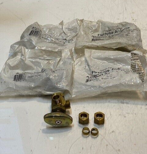 4 Quantity of Fluidyne Ansonia A200DO 3/8" Angle Dual Outlet Valves (4 Quantity)