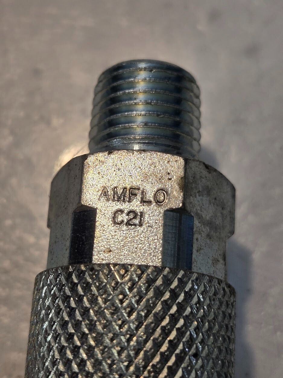2 Quantity of AMFLO C21 Steel 1/4" Quick Connect Couplings 1/4" MPT (2 Qty)