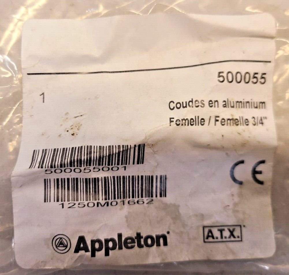 Appleton 3/4" Npt Aluminum Female-Female Elbow 500055 | 500055001 | 1250M01662