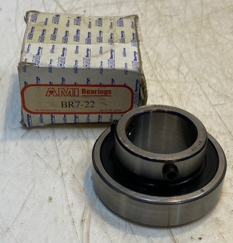 AMI Bearing BR7-22 Set Screw Locking Single Row Cylindrical Ball Bearing Insert