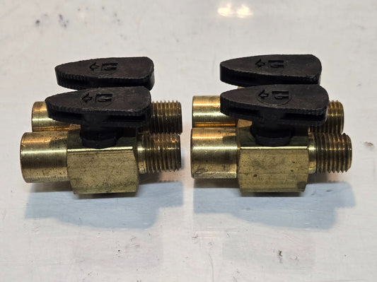 4 Quantity of Quarter Turn Plug Valves 1/4" FPT x 1/4" MPT for Parker (4 Qty)