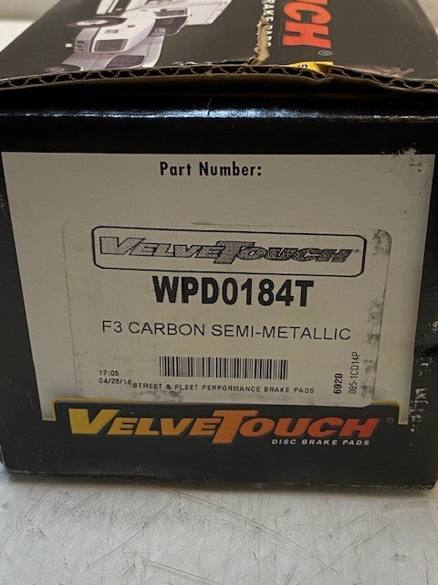 Velvet Touch Disc Brake Pads WPD0184T Set of 4, F3 Carbon Semi-Metallic