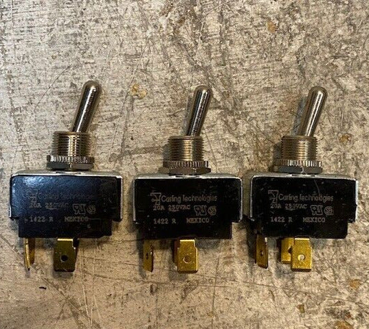 3 Quantity of Carling Technologies 1422R Toggle Switches 20A 250VAC (3 Qty)