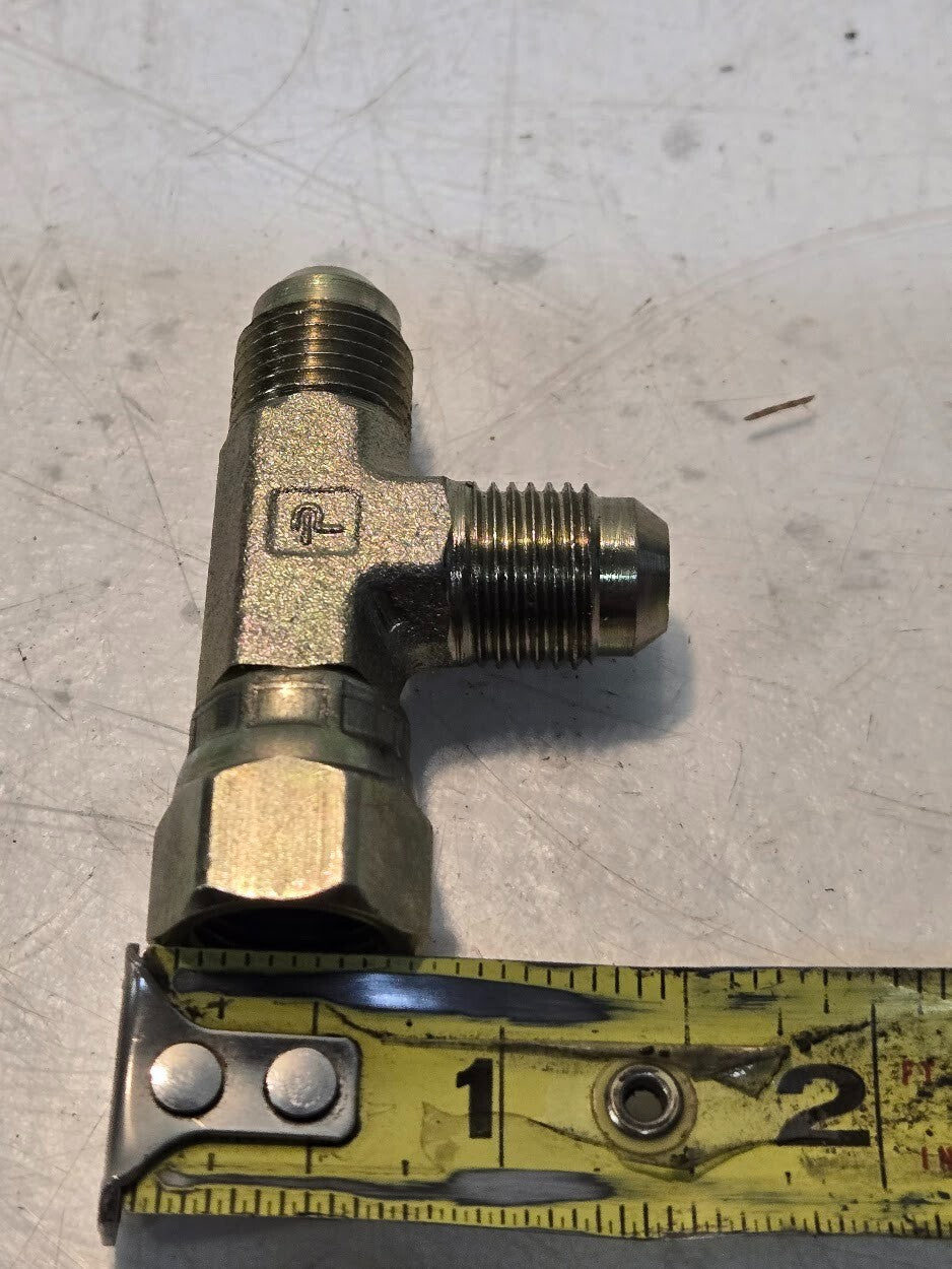 4 Quantity of Steel Flared Tube Swivel Run Tees | 3/8" OD | 17802 (4 Quantity)