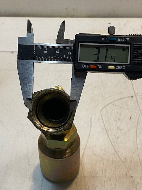 Crimp Hose Fitting 913483E | 16BW | 6" H 31mm Thread 38mm Hex 49mm OD 20mm ID