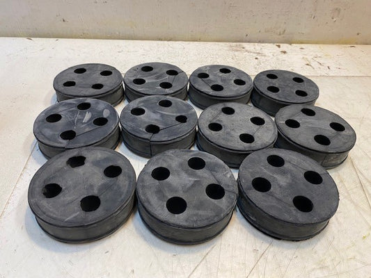 11 Quantity of 4-Hole Rubber Grommets 3-1/4" Dia. 1" Thick (11 Quantity)
