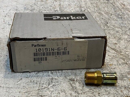 25 Qty of Parker Parflex 10191N-6-6 Permanent Fittings for PTFE Hose (25 Qty)