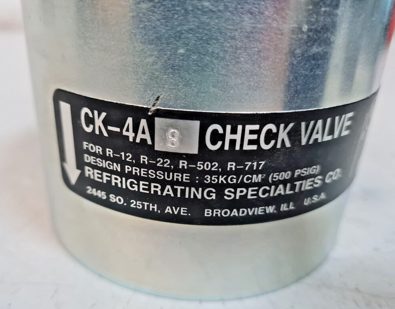 Refrigerating Specialties Check Valve CK4A | 8 | R-12 | R-22 | R-717