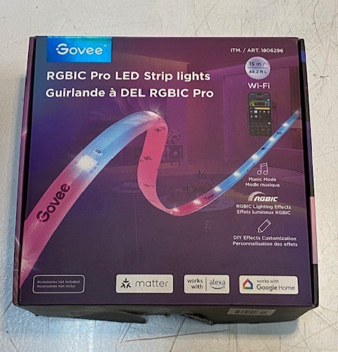 Govee Smart RGBIC Pro 49.2ft LED Strip Lights 64+ Scenes & Music Sync 1806296