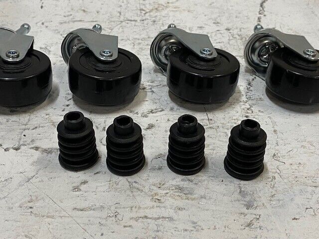 4 Pack of Caster Wheels 49mm OD 1-1/2" Stems (4 Quantity)