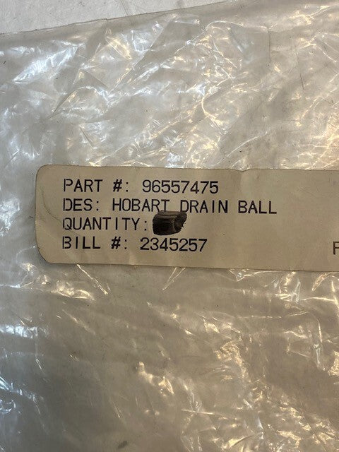 Hobart Drain Ball 96557475, Rubber, Orange, 28mm Bore, 61mm OD