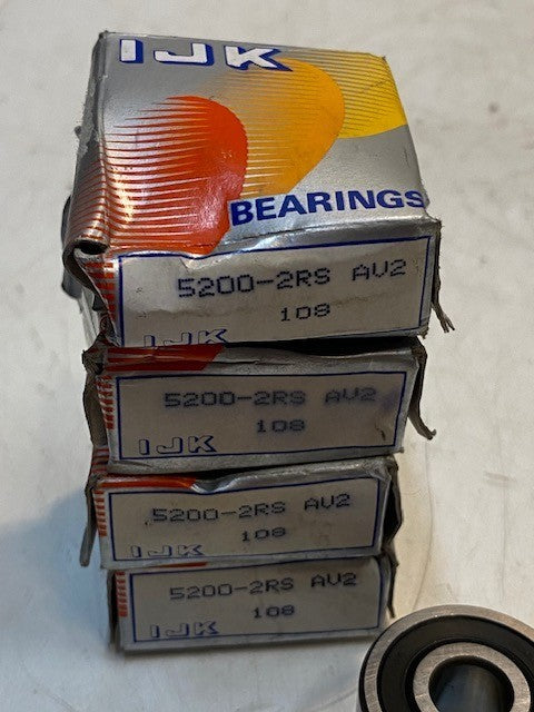 4 Qty of IJK Bearings 5200-2RS AV2 108 | 30mm OD 10mm Bore 14mm Wide (4 Qty)