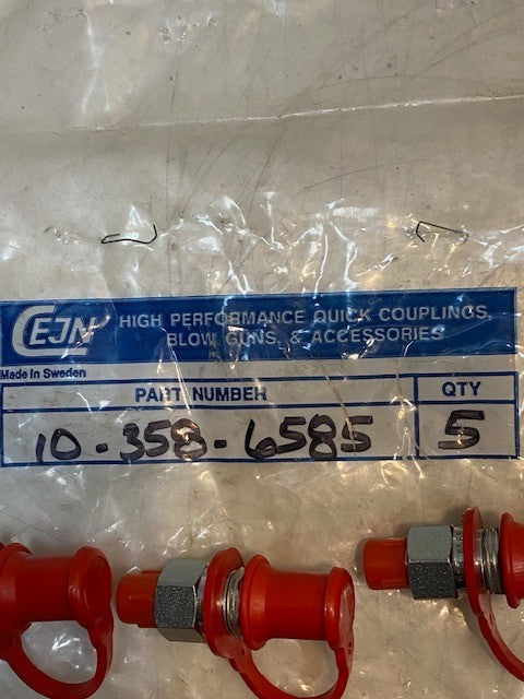 5 Qty of CEJN High Pressure Quick Disconnect Couplers w/Caps 10-358-6585 (5 Qty)