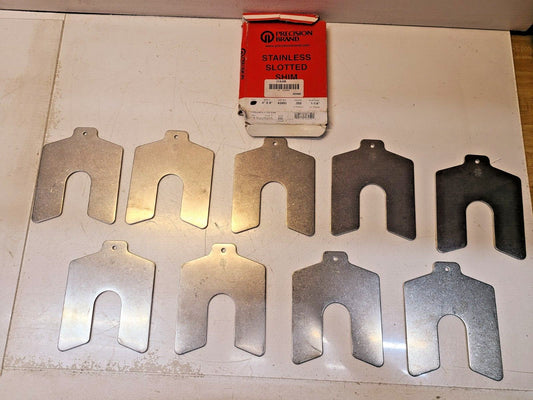 9 Qty of Precision Brand Stainless Slotted Shims 42450 | 3L835 | 4" x 4" (9 Qty)