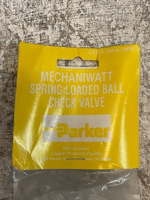 Parker Mechaniwatt Spring Loaded Ball Check Valve CV11P-18FS-18FS