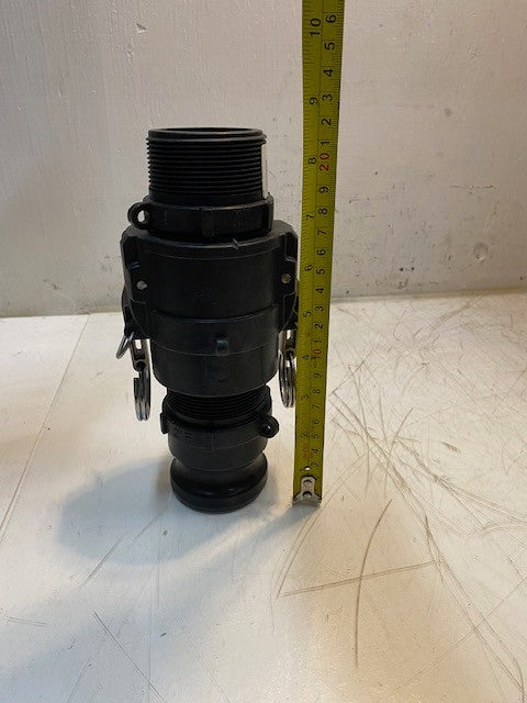Apache 2" Part D Female Cam & Groove Polypropylene Adapter w/ 2 Part F Couplings