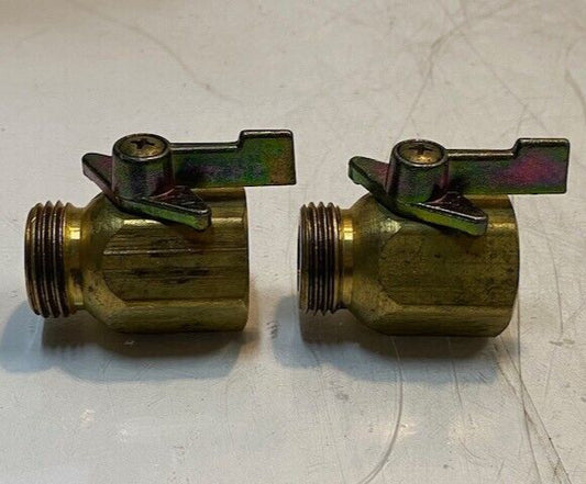 2 Quantity of Brass Garden Hose Shut-Off Valves 27mm Thread 48mm L (2 Qty)