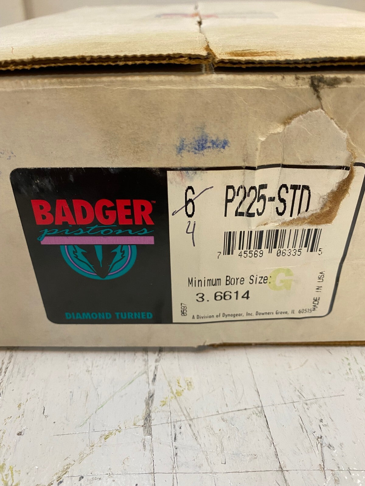 4 Badger Pistons P225 STD 3.6614" Bore Size (4 qty)