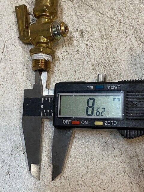 AB Ground Plug Valve 2-Way Brass Lever External Drain - MEASUREMENTS PICTURED