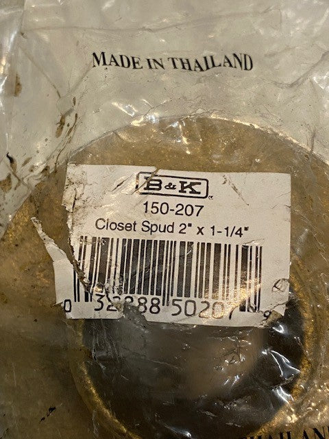 3 Quantity of B & K 150-207 Closet Spuds 2" x 1-1/4" (3 Quantity)