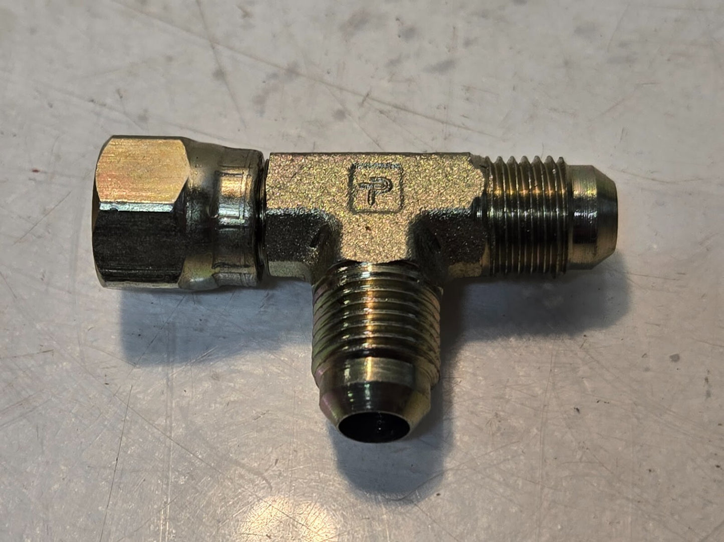 4 Quantity of Steel Flared Tube Swivel Run Tees | 3/8" OD | 17802 (4 Quantity)