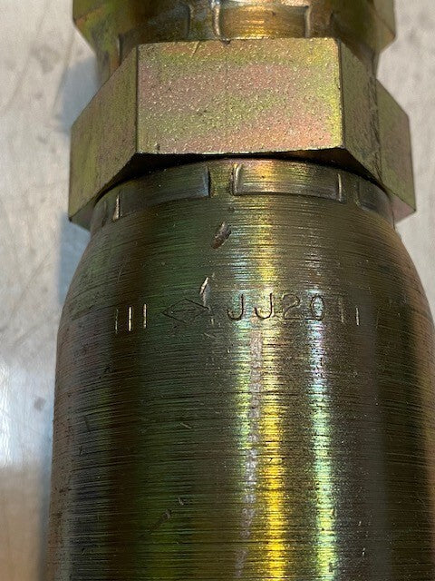 2 Qty of JJ201 Hydraulic Hose Crimp Fittings 5" H 38mm Thread 24mm ID (2 Qty)