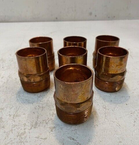 7 Qty of Copper Male Adapter Fittings 2-1/4" Tall 1-3/4" Wide 37mm ID (7 Qty)