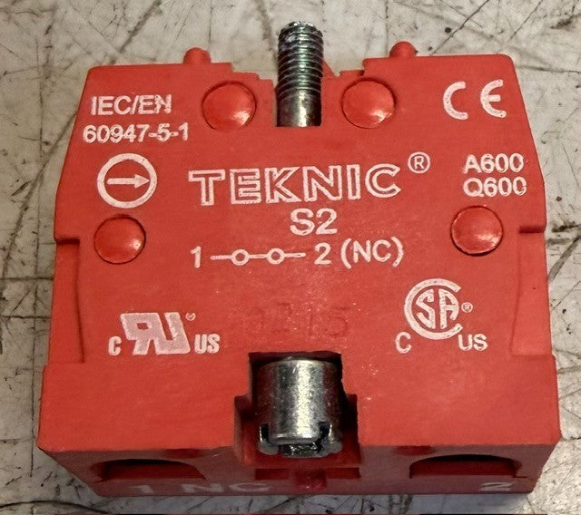 7 Quantity Teknic S2 Normally Closed Push-Button Contact Block IEC-60947-5-1