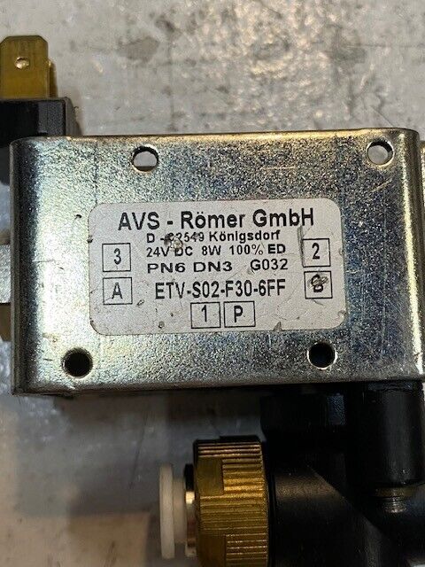 AVS Solenoid Valve 3/2 Way NW 3.0 24V DC | 2606015R | ETV-S02-F30-6FF