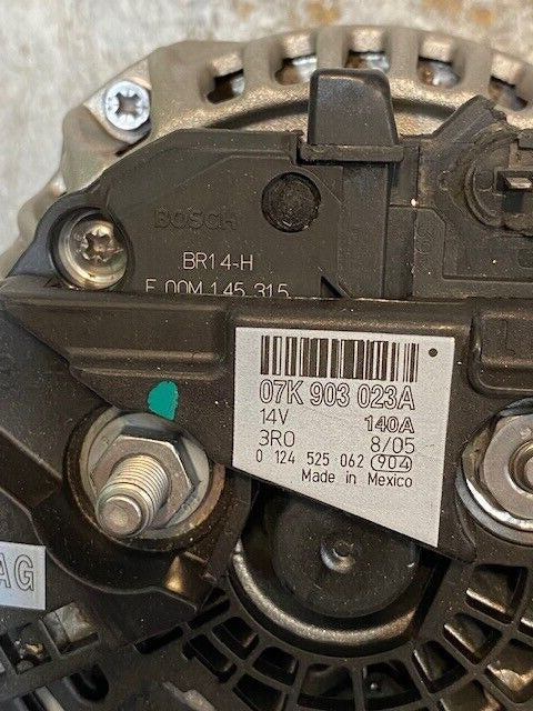 Bosch Alternator 07K903023A | BR14-H | 0124525062 | 14V 140A