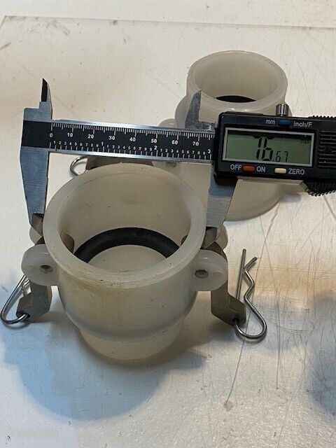 2 Quantity of Cam Lock Couplings 3-1/4" H 48mm Bore 59mm Thread 77mm OD (2 Qty)