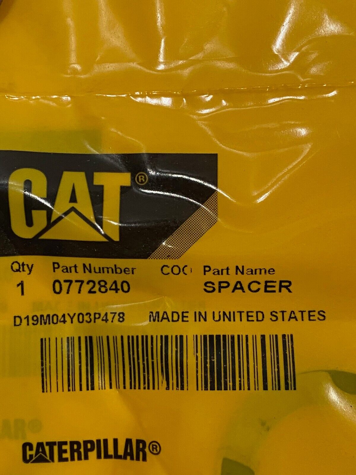 6 Qty of Caterpillar Spacers 0772840 CAT (6 Quantity)