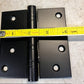 6 Quantity Stainless Steel Matte Black Exterior Ball Bearing Door Hinges 4"x 4"