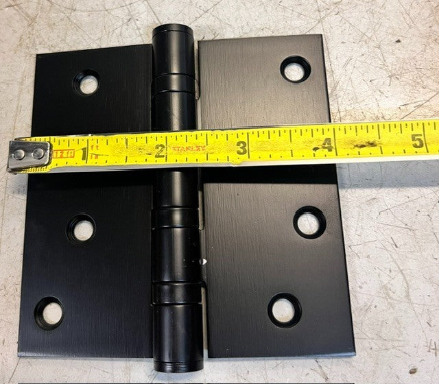 6 Quantity Stainless Steel Matte Black Exterior Ball Bearing Door Hinges 4"x 4"