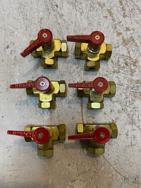 6 Quantity of Detroit T-Shaped Male Ball Valves 1BR/1BS 377 (6 Quantity)