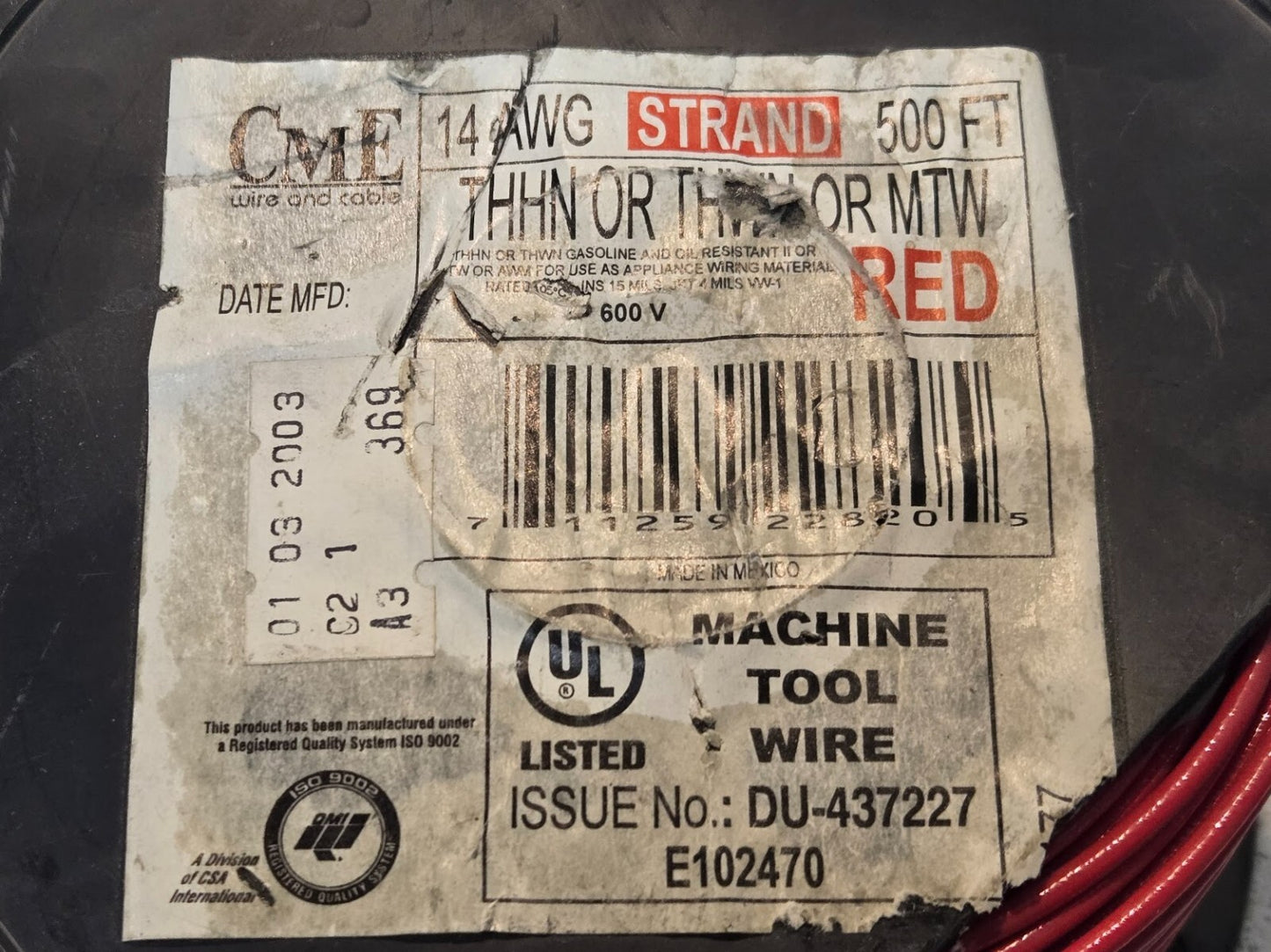 Approx. 500' of CME 14 AWG Wire THHN | THWN | MTW | 711259228205 (Approx. 500')