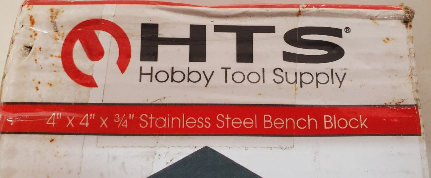 HTS Hobby Tool Supply 4"x4"x3/4" Stainless Steel Bench Block 106N7 | X000DZ9FFT