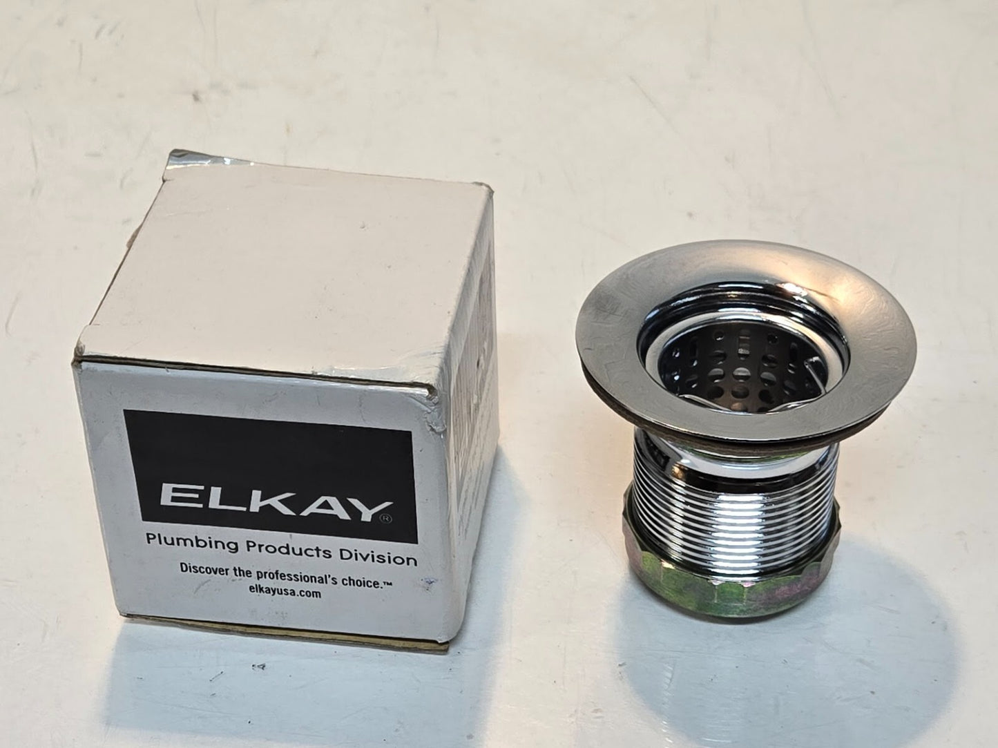 Elkay LK36 Drain Fitting 2-7/8" Nickel Plated Brass Body, Deep Strainer Basket