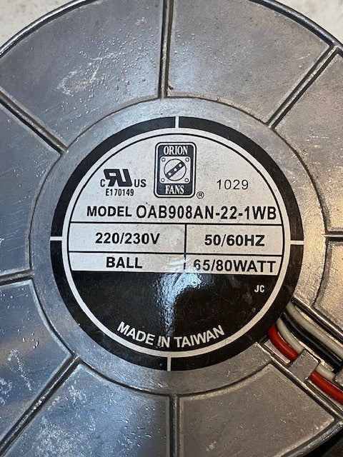 Orion Blower Fan Motor OAB908AN-22-1WB 220/230V 50/60Hz 65/80Watt