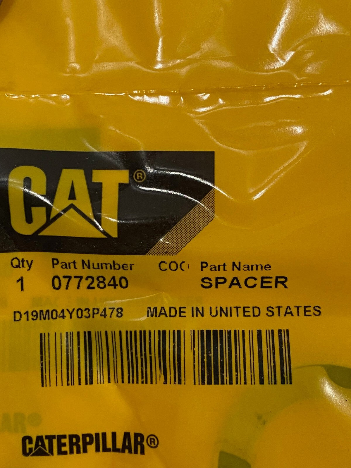 6 Qty of Caterpillar Spacers 0772840 CAT (6 Quantity)
