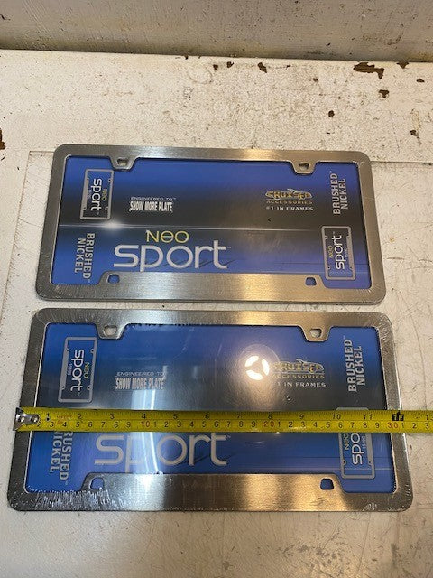 2 Qty of Cruiser License Plate Frames Neo Sport Brushed Nickel 15190 (2 Qty)