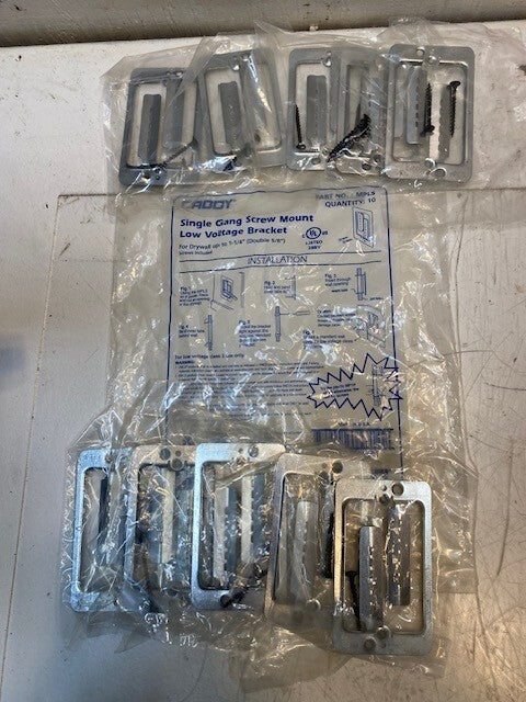 10 Qty of Caddy MPLS Single Gang Screw Mounts Low Voltage Brackets 8H (10 Qty)