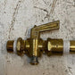 AB Ground Plug Valve 2-Way Brass Lever External Drain - MEASUREMENTS PICTURED