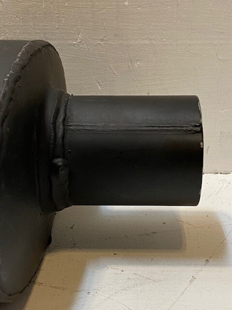 Vertical Oval Body Muffler 24" L 8-1/2" W 4-3/4" T 64mm End 59mm Smaller End