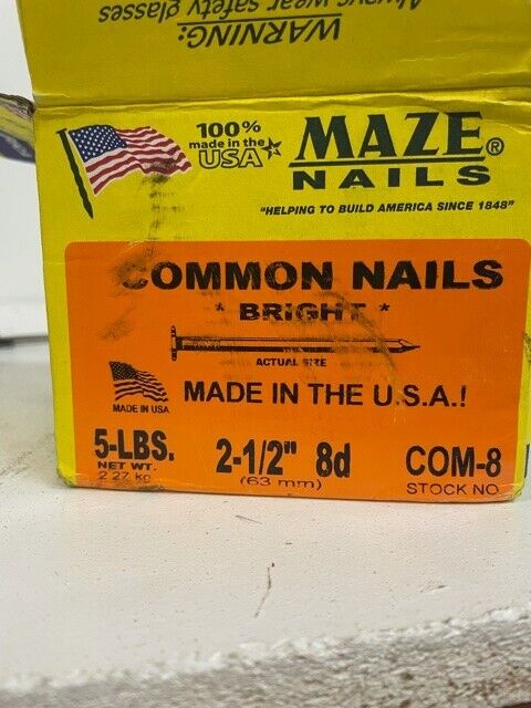 5 Pounds of Common Nails 2-1/2" 8d | 63mm